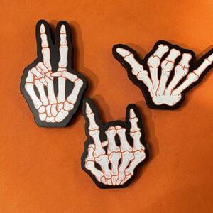 Skeleton Hand Gesture Decor Set - Black and White